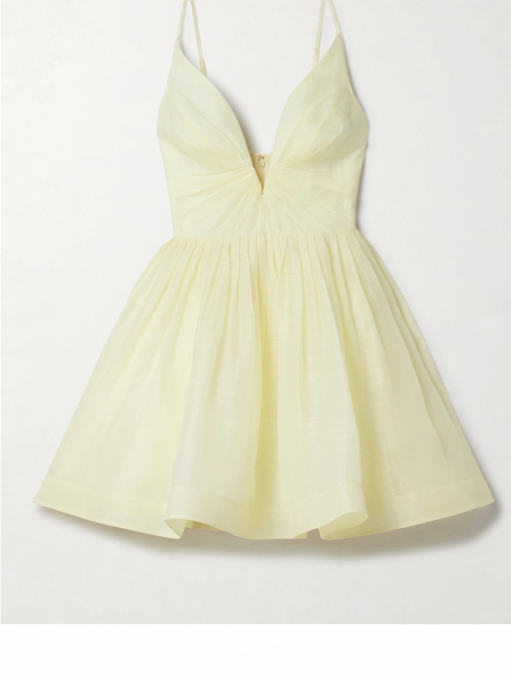 Zimmermann Pale Yellow Spaghetti-Strap Cocktail Dress